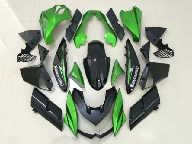 2010-2013 Kawasaki Z1000 Motorcycle Fairings - Green Glossy Black