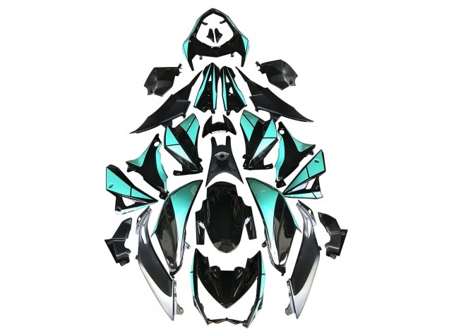 2014-2019 Kawasaki Z1000 Motorcycle Fairings - Light Blue Glossy Black Silver