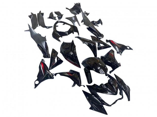 2013-2018 Kawasaki Z800 Motorcycle Fairings - Glossy Black Red
