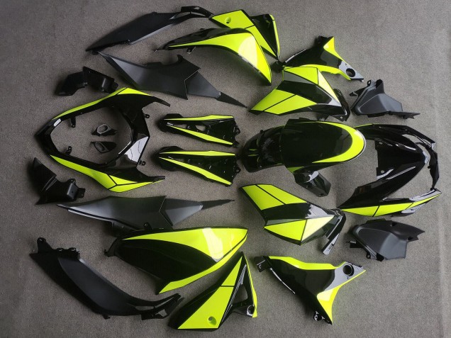 2013-2018 Kawasaki Z800 Motorcycle Fairings - Glossy Black Neon Yellow