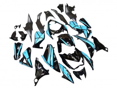 Cheap 2013-2018 Kawasaki Z800 Motorcycle Fairings - Light Blue Glossy Black