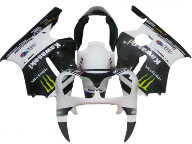Cheap 2000-2001 Kawasaki ZX12R Motorcycle Fairings - White Black Yellow Elf Monster