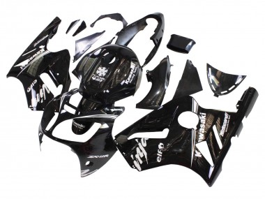 Cheap 2000-2001 Kawasaki ZX12R Motorcycle Fairings - Glossy Black White Elf Snow