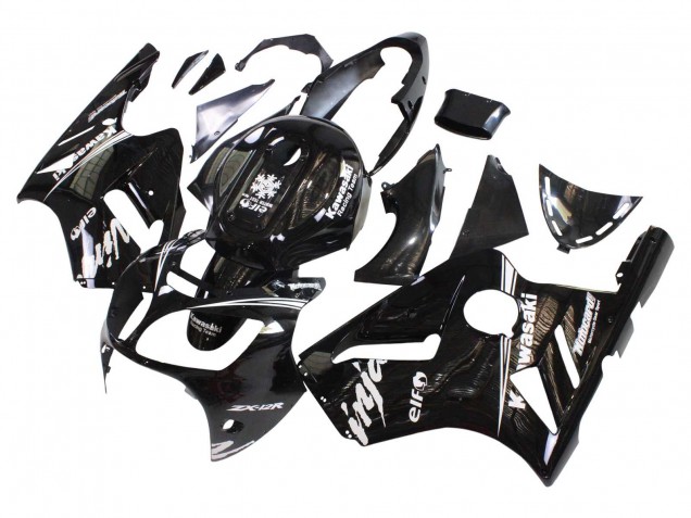 2000-2001 Kawasaki ZX12R Motorcycle Fairings - Glossy Black White Elf Snow