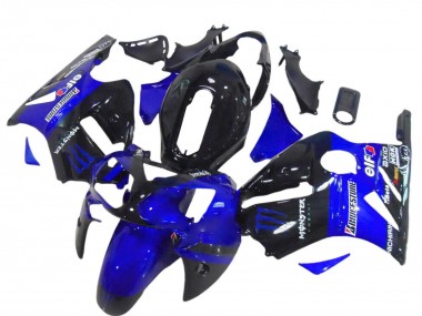Cheap 2000-2001 Kawasaki ZX12R Motorcycle Fairings - Glossy Black Blue Monster