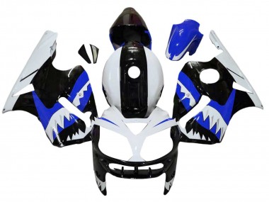 Cheap 2002-2006 Kawasaki ZX12R Motorcycle Fairings - White Blue Black Shark