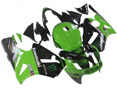Cheap 2002-2006 Kawasaki ZX12R Motorcycle Fairing - Green Glossy Black Elf Touch4 Monster