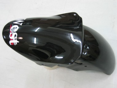 Cheap 2000-2001 Kawasaki ZX9R Motorcycle Fairings - Glossy Black White West