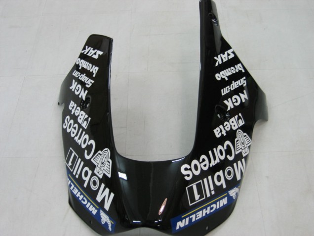 2000-2001 Kawasaki ZX9R Motorcycle Fairings - Glossy Black White West