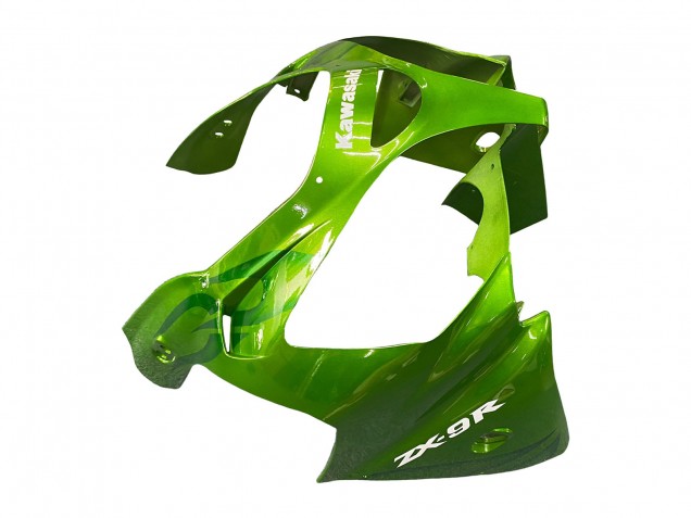 2000-2001 Kawasaki ZX9R Motorcycle Fairings - Green Flame