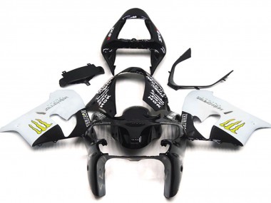 Cheap 2002-2003 Kawasaki ZX9R Motorcycle Fairings - White Glossy Black Yellow Monster