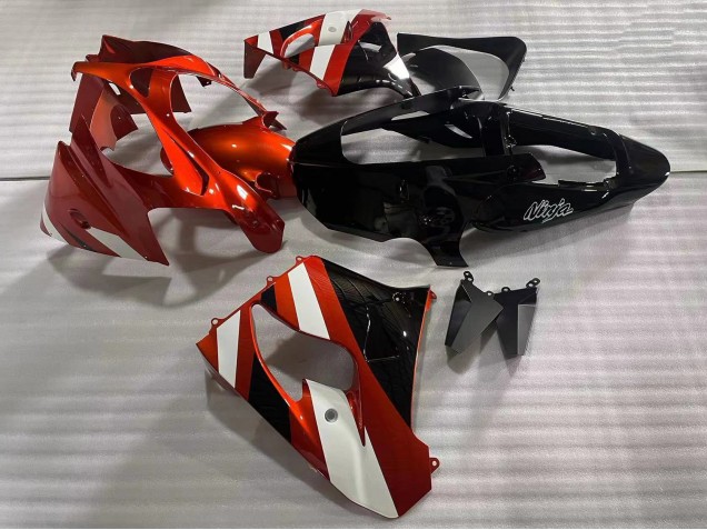 2002-2003 Kawasaki ZX9R Motorcycle Fairings - Red White Glossy Black