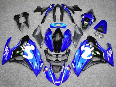 Cheap 2015-2018 Yamaha YZF R3 Motorcycle Fairings - Blue Black Green Monster