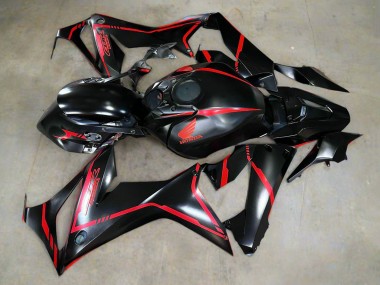 Cheap 2019-2020 Honda CBR650R Motorcycle Fairings - Glossy Black Red Stripe