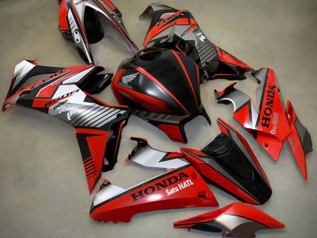 2021-2023 Honda CBR650R Motorcycle Fairings - Red Silver Glossy Black