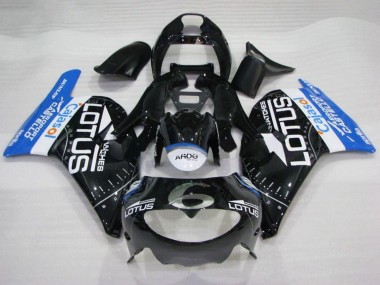 Cheap 1995-1997 Aprilia RS250 Motorcycle Fairings - Glossy Black White Blue Lotus