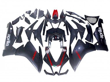 Cheap 2009-2015 Aprilia RSV4 1000 Motorcycle Fairings - Black Faux Carbon Fiber Red