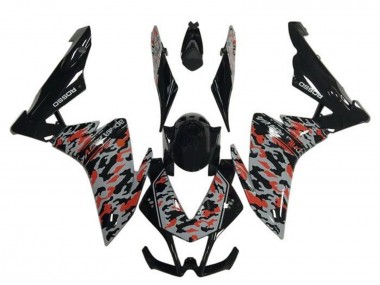 Cheap 2009-2015 Aprilia RSV4 1000 Motorcycle Fairings - Black Grey Red Camouflage