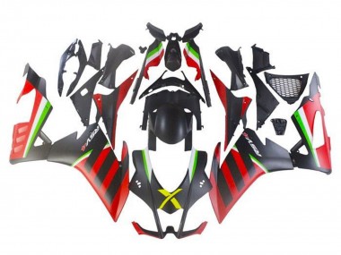 Cheap 2016-2020 Aprilia RSV4 1000 Motorcycle Fairings - Matte Black Red Green Stripe