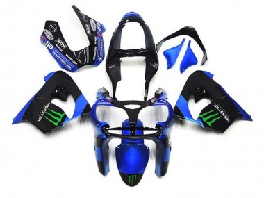 Cheap 2002-2003 Kawasaki ZX9R Motorcycle Fairings - Blue Black Green Monster