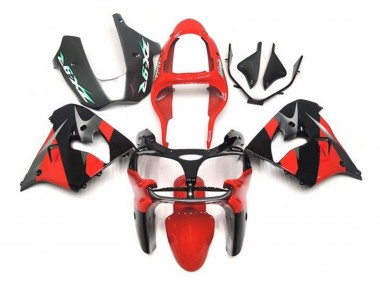 Cheap 2002-2003 Kawasaki ZX9R Motorcycle Fairings - Red Black Silver