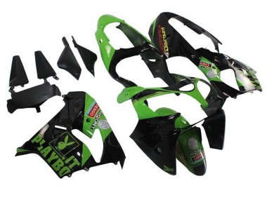 Cheap 2002-2003 Kawasaki ZX9R Motorcycle Fairings - Green Black Playboy