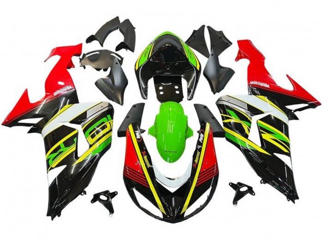 2006-2007 Kawasaki ZX10R Motorcycle Fairings - Red Green Yellow Black