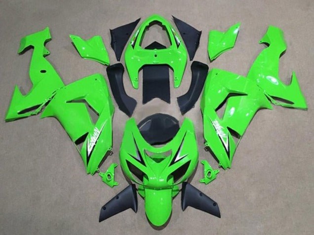 2006-2007 Kawasaki ZX10R Motorcycle Fairings - Green White Black