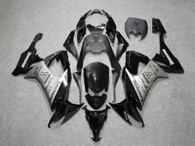 Cheap 2008-2010 Kawasaki ZX10R Motorcycle Fairings - Glossy Black Grey Bridgestone Motul