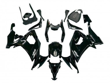 Cheap 2008-2010 Kawasaki ZX10R Motorcycle Fairings - Glossy Black White Decal