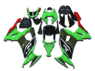Cheap 2008-2010 Kawasaki ZX10R Motorcycle Fairings - Green Black Red White Honeycomb