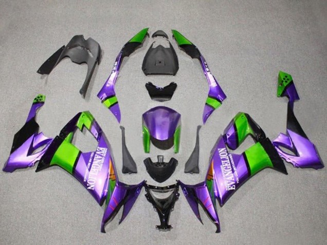 2008-2010 Kawasaki ZX10R Motorcycle Fairings - Purple Green Black Evangelion