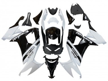 Cheap 2008-2010 Kawasaki ZX10R Motorcycle Fairings - White Glossy Black Stripe