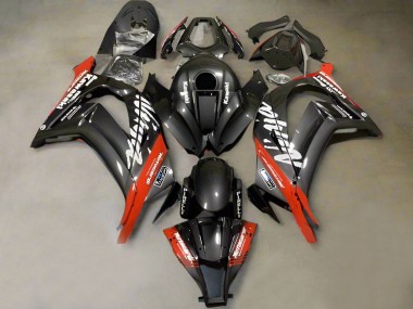 Cheap 2011-2015 Kawasaki ZX10R Motorcycle Fairings - Faux Carbon Fiber Red White