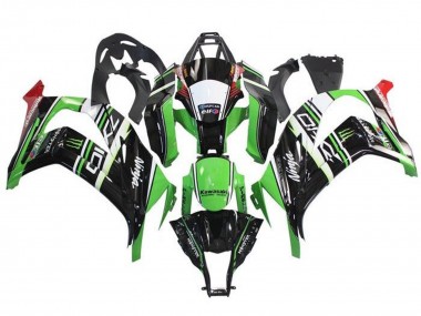 Cheap 2011-2015 Kawasaki ZX10R Motorcycle Fairings - Green Black White Red Stripe Monster