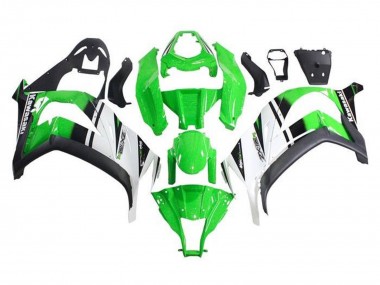 Cheap 2011-2015 Kawasaki ZX10R Motorcycle Fairings - Green White Black Stripe