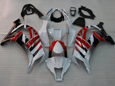 Cheap 2011-2015 Kawasaki ZX10R Motorcycle Fairings - White Red Black Stripe