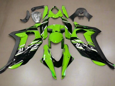 Cheap 2016-2020 Kawasaki ZX10R Motorcycle Fairings - Green Glossy Black