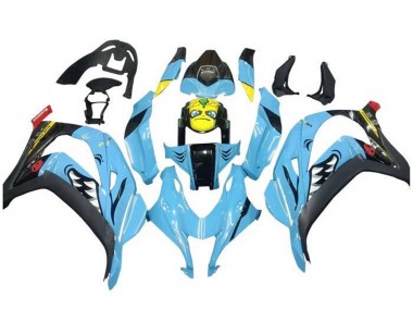 Cheap 2016-2020 Kawasaki ZX10R Motorcycle Fairings - Light Blue Yellow Shark