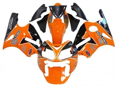 Cheap 2000-2001 Kawasaki ZX12R Motorcycle Fairings - Orange Black White Maxton