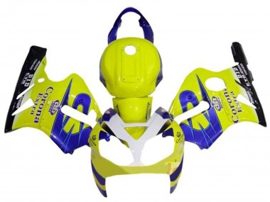 Cheap 2000-2001 Kawasaki ZX12R Motorcycle Fairings - Yellow White Blue Corona Extra