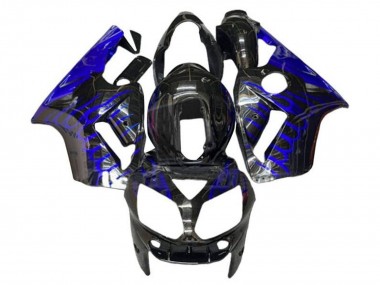 Cheap 2002-2006 Kawasaki ZX12R Motorcycle Fairings - Glossy Black Blue Flame