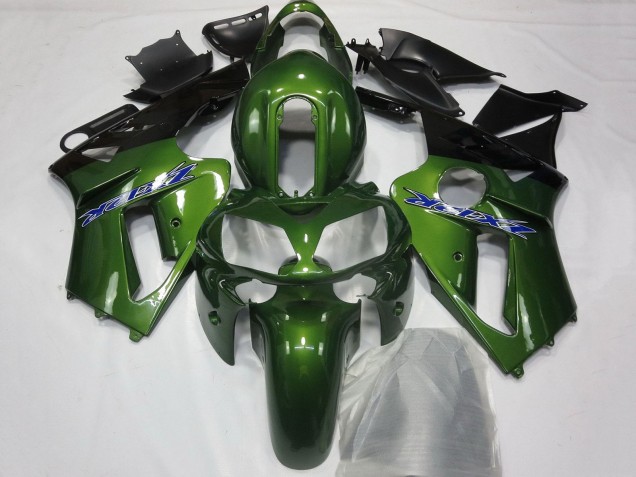 2002-2006 Kawasaki ZX12R Motorcycle Fairings - Dark Green Black Blue