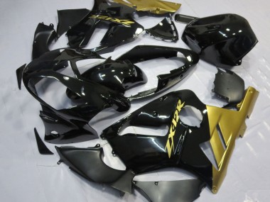 Cheap 2002-2006 Kawasaki ZX12R Motorcycle Fairings - Glossy Black Gold