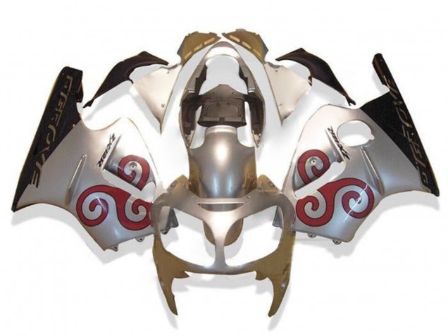 2002-2006 Kawasaki ZX12R Motorcycle Fairings - Silver Red Black