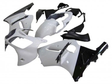 Cheap 2002-2006 Kawasaki ZX12R Motorcycle Fairings - White Glossy Black