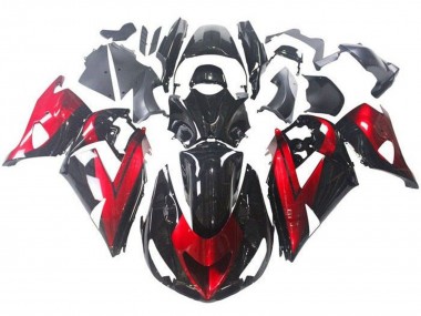 Cheap 2006-2011 Kawasaki ZX14R ZZR1400 Motorcycle Fairings - Red Glossy Black