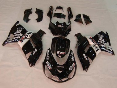 Cheap 2006-2011 Kawasaki ZX14R ZZR1400 Motorcycle Fairings - Glossy Black White West