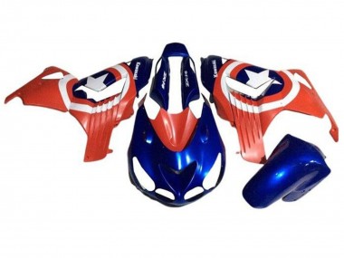 Cheap 2006-2011 Kawasaki ZX14R ZZR1400 Motorcycle Fairings - Blue Red White Star Captain America