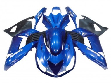 Cheap 2006-2011 Kawasaki ZX14R ZZR1400 Motorcycle Fairings - Blue Black White Decal